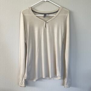 Ibex Beige Merino Wool Long Sleeve Shirt (Womens Small)